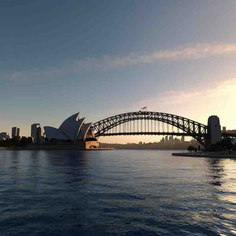 Die Harbour Bruecke in Sydney mit Opera House Hintergrund